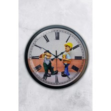 Kasva Concept 40 cm Siyah Metal Geyik Duvar Saati