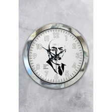 Kasva Concept Hediyelik 36 cm Krom Metal Mehmet Akif Ersoy Duvar Saati