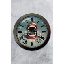 Kasva Concept 36 cm Antrasit Metal Diş Hekimi Duvar Saati