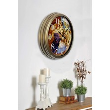 Kasva Concept Hediyelik 40 cm Eskitme Metal Dogs Duvar Saati