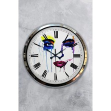 Kasva Concept Hediyelik 40 cm Krom Metal Kuşlu Duvar Saati