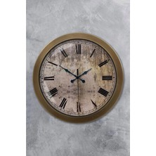 Kasva Concept Hediyelik 36 cm Eskitme Metal Eksitme Duvar Saati