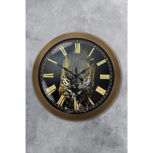 Kasva Concept Hediyelik 36 cm Eskitme Metal Çita Duvar Saati