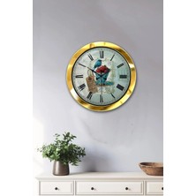 Kasva Concept Hediyelik 36 cm Gold Metal Kitchen Duvar Saati