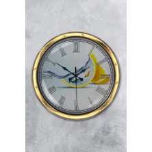 Kasva Concept Dekorasyon 40 cm Gold Metal Mutfak Duvar Saati