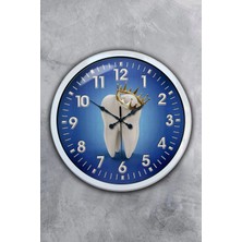 Kasva Concept Hediyelik 40 cm Beyaz Metal Diş Hekimi Duvar Saati