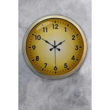 Kasva Concept Hediyelik 40 cm Eskitme Metal Yellow Duvar Saati