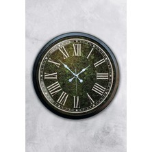 Kasva Concept 40 cm Siyah Metal Çimen Yeşili Duvar Saati
