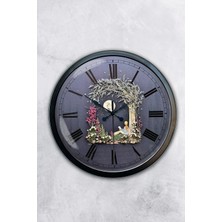 Kasva Concept Hediyelik 40 cm Siyah Metal Ay Duvar Saati