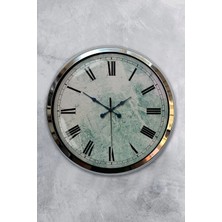 Kasva Concept 40 cm Krom Metal Roma Rakamlı Duvar Saati