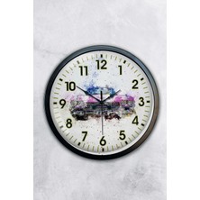 Kasva Concept 40 cm Siyah Metal Mor Duvar Saati