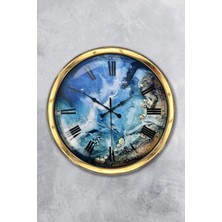 Kasva Concept Hediyelik 40 cm Gold Metal Sea Duvar Saati