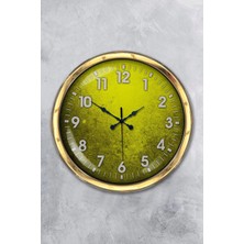 Kasva Concept Hediyelik 40 cm Gold Metal Sarı Duvar Saati