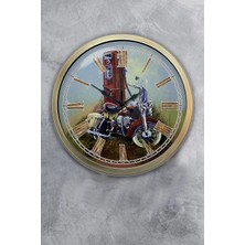 Kasva Concept 40 cm Eskitme Metal Motorsiklet Duvar Saati