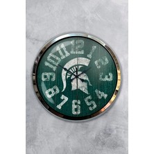 Kasva Concept Hediyelik Dekoratif 40 cm Krom Metal Bizans Duvar Saati