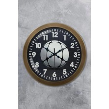 Kasva Concept Hediyelik 36 cm Eskitme Metal Futbol Topu Duvar Saati