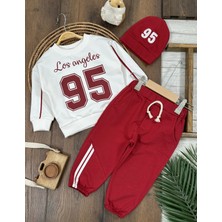 Lino Baby 95 Baskılı Nakışlı Bereli Geniş Kalıp 3lü Erkek Bebek/çocuk Takım