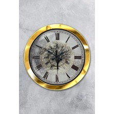 Kasva Concept Hediyelik 36 cm Gold Metal Kış Günü Duvar Saati