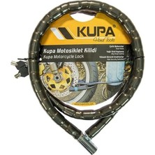 Çelik Motosiklet Kilidi, 22MM Zincir Boğumlu Anahtarlı Kilit 1,5 Metre - Puset - Bisiklet - Scooter