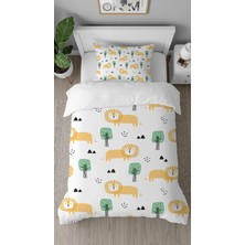 Greendecor Aslan Ağaç Desenli Tasarımlı Dijital Baskılı Özel Tasarım Çarşafsız Şık Çocuk Nevresim Takımı