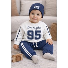 Lino Baby 95 Baskılı Nakışlı Bereli Geniş Kalıp 3lü Erkek Bebek/çocuk Takım