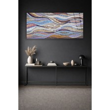 Olinpa Kırılmaz Cam Duvar Saati , Hem Tablo Hem Saat Renkli Dalgalı Tasarım Ev Ofis Hediyesi