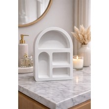 Nox Atelier Modern Dekoratif Çok Bölmeli Kemer Formlu Mini Raf – Masaüstü Organizer & Obje Standı 21 x 15