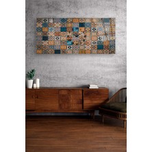 Olinpa Kırılmaz Cam Duvar Saati , Hem Tablo Hem Saat Renkli Eskitme Motif Tasarım Ev Ofis Hediyesi