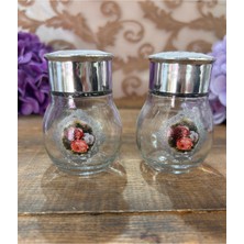 Feyza Design Gümüş Kapaklı Gül Desenli Tuzluk, Şıklık ve Zarafet Sunar