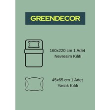 Greendecor Gökkuşağı Renkli Desenli Tasarımlı Dijital Baskılı Özel Tasarım Çarşafsız Şık Çocuk Nevresim Takımı