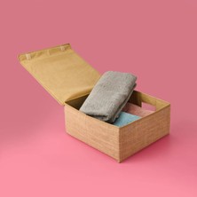 Prendi Home Pvc Detaylı Jüt Hurç - Bej - 38X33X15 cm