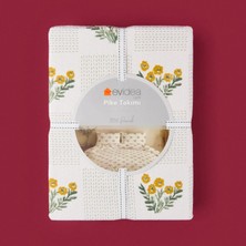 Matmel Soft Folky Çift Kişilik Pike Takımı - Beyaz / Sarı