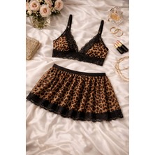 Çeyize Dair Herşey Calyra Leopar Etekli Takım