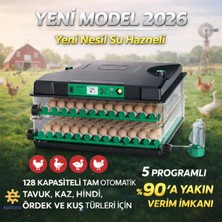 FX-128 Model Tam Otomatik Kuluçka Makinesi – Çift Katlı, Çift Güç Sistemli, Su Hazneli Yeni
