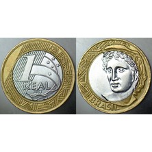 Banknoting Brezilya 1 Real 2013 Bimetal.