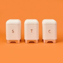 Matmel 3'lü Galvaniz Kutu Seti - Krem - 1,5 Lt