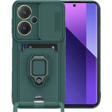 Eco Port Xiaomi Redmi Note 13 Pro Plus Kılıf Zuma Kartvizitli Yüzüklü Silikon - Yeşil