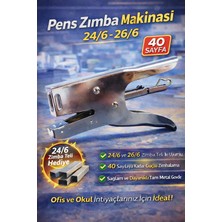Anı Ofis Kırtasiye Pens Zımba Makinesi 24/6 – 26/6 Uyumlu | 40 Sayfa Kapasiteli Tam Metal Gövde