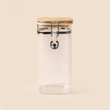 Arow Jacke Kilitli Cam Kavanoz - Şeffaf / Açık Kahverengi - 1,75 Lt