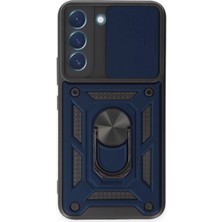 Eco Port Samsung Galaxy S23 Fe Kılıf Pars Lens Yüzüklü Silikon - Lacivert