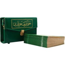 Mabelme Store 2 Renkli Hatmi Şerif Orta Boy Karton Ciltli Çantalı (Yeşil) 2 Renkli Kuranı Kerimler