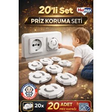 Helmax Priz Kapağı, Bebek ve Çocuk Güvenlik Koruma Piriz Kapatıcı, Priz Koruyucu 20'li
