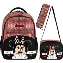 Roxy Minnie Mouse 3'lü Set Ilkokul Çantası, Termal Beslenme Çantası ve Kalem Kutusu Seti