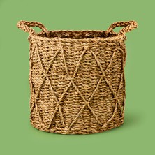 Panalı Orta Boy Dekoratif Sepet - Kahverengi