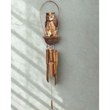 Ahfa Natural Craft Baykuş Yavrulu , Bambu Hindistancevizi Kabuğu Rüzgar Çanı