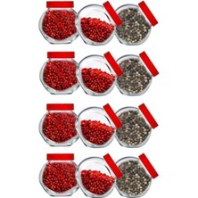 Feyza Design Mini Kavanoz Seti, 12'li, Baharatlık, Şık ve Kullanışlı Tasarım