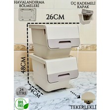 Feyza Design 2'li Bej Kahve Patateslik ve Çok Amaçlı 24L Sepet Seti