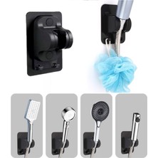 NessiWorld Yapışkanlı Duş Başlığı Tutucu Ayarlı Askılı Siyah