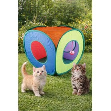 Eco Lounge Kedi Oyun Tüneli Katlanabilir Kumaş Kedi Oyuncağı