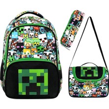 Roxy Mine Creeper 3'lü Set Ilkokul Çantası, Termal Beslenme Çantası ve Kalem Kutusu Seti